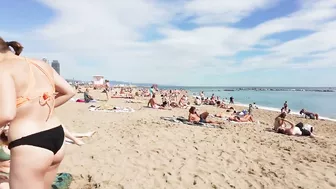 ???????? Barcelona - Spain · Barceloneta Beach Walk Sunny Day☀️????️