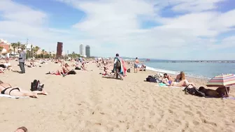 ???????? Barcelona - Spain · Barceloneta Beach Walk Sunny Day☀️????️