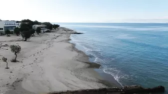 Marmari Beach in Winter on the island of Kos in Greece (4k)