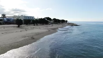 Marmari Beach in Winter on the island of Kos in Greece (4k)