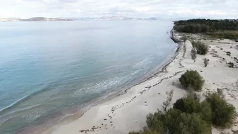 Marmari Beach in Winter on the island of Kos in Greece (4k)