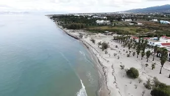 Marmari Beach in Winter on the island of Kos in Greece (4k)