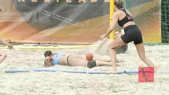 Beach Handball Fast Action in Slow Motion