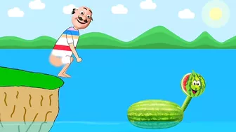 Funny motu patlu and watermelon horse / cartoon animation