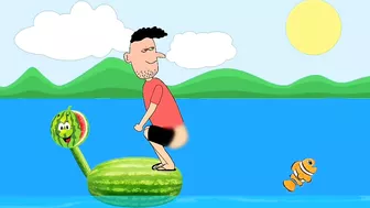 Funny motu patlu and watermelon horse / cartoon animation