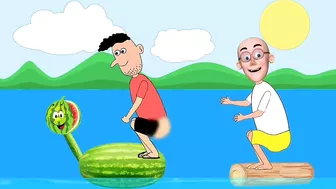 Funny motu patlu and watermelon horse / cartoon animation