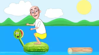 Funny motu patlu and watermelon horse / cartoon animation