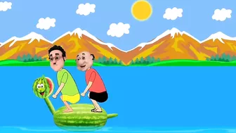 funny motu vs dr. jhatka and ghasitaram | watermelon horse cartoon