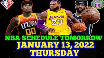 NBA GAMES SCHEDULE | NBA SCHEDULE TOMORROW JANUARY 13, 2022 | NBA REGULAR SEASON 2021-2022 | UPDATES