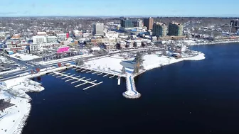 Canada Travel Drone Footage Ontario Lake Simcoe Barrie 4K