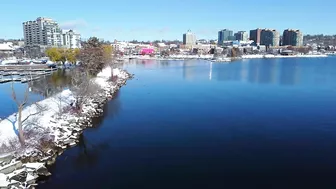 Canada Travel Drone Footage Ontario Lake Simcoe Barrie 4K