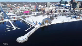 Canada Travel Drone Footage Ontario Lake Simcoe Barrie 4K