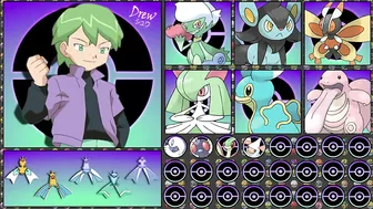 DREW / シュウ NEW!! POKEMON TEAM (IF HE TRAVEL TO OTHER REGION)