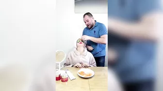 OMG What did he put on her face?! #shorts Funny Video By TikToMania