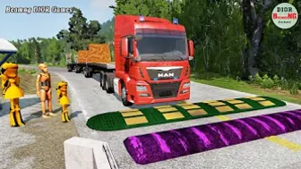 Trucks Cars vs Massive Speed Bumps Beamng DIOR Games #112