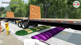 Trucks Cars vs Massive Speed Bumps Beamng DIOR Games #112