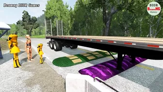 Trucks Cars vs Massive Speed Bumps Beamng DIOR Games #112