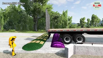 Trucks Cars vs Massive Speed Bumps Beamng DIOR Games #112