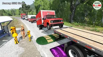 Trucks Cars vs Massive Speed Bumps Beamng DIOR Games #112