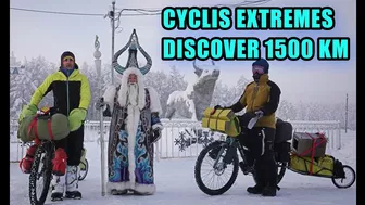 Tourists from Italy travel around Oymyakon on bicycles