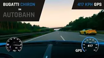 Bugatti Chiron on Autobahn - 417 KPH (GPS) On-Board CAM | POV GoPro