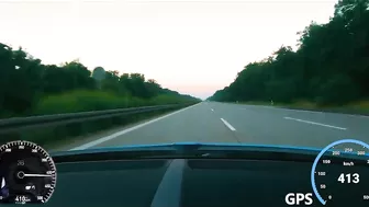 Bugatti Chiron on Autobahn - 417 KPH (GPS) On-Board CAM | POV GoPro