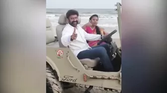 హేయ్ ఆలా కాదు ఇలా పెట్టు ????????: Nandamuri Balakrishna Enjoying at Beach with His Wife