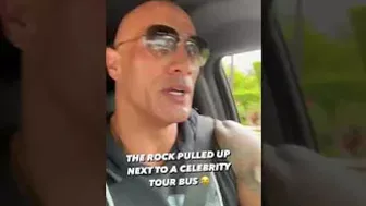 The Rock saw a celebrity tour bus on the road and pulled up right next to it ???? | #shorts