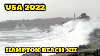 Storm waves at Hampton beach, New Hampshire today