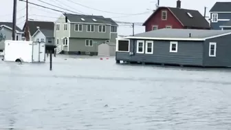 Storm waves at Hampton beach, New Hampshire today