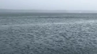 Storm waves at Hampton beach, New Hampshire today