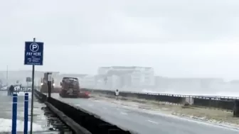 Storm waves at Hampton beach, New Hampshire today