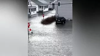 Storm waves at Hampton beach, New Hampshire today