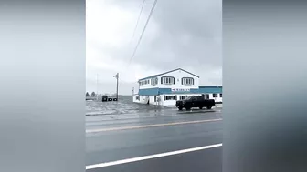 Storm waves at Hampton beach, New Hampshire today