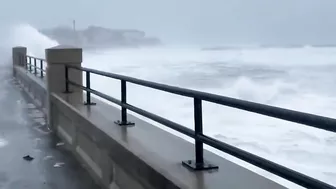 Storm waves at Hampton beach, New Hampshire today