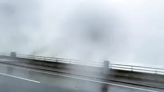 Storm waves at Hampton beach, New Hampshire today