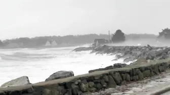 Storm waves at Hampton beach, New Hampshire today