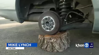 Ewa Beach man left with tree trunks after thieves steal car tires and target family treasure