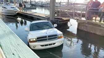 Boat Ramp Fail - Sunken Truck on Fort Myers Beach at Salty Sam's Marina