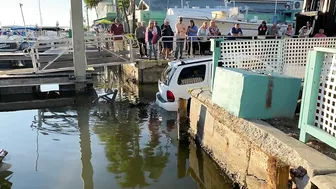 Boat Ramp Fail - Sunken Truck on Fort Myers Beach at Salty Sam's Marina