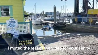 Boat Ramp Fail - Sunken Truck on Fort Myers Beach at Salty Sam's Marina