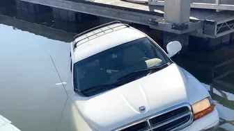 Boat Ramp Fail - Sunken Truck on Fort Myers Beach at Salty Sam's Marina