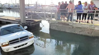 Boat Ramp Fail - Sunken Truck on Fort Myers Beach at Salty Sam's Marina