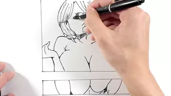 【Marker pen】Drawing technique./Illustration making/anime girl【終末のハーレム】