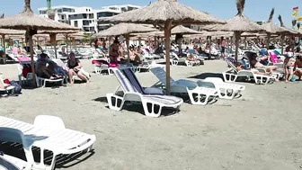 Plaja Navodari Beach 4K VIDEO  Sun Summer Party Fun Mamaia Bikini Beach.