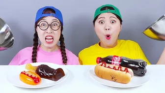 Real VS Jelly Chocolate Food Challenge DONA