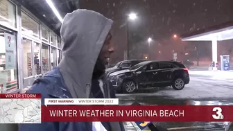 snow piling up in Virginia Beach