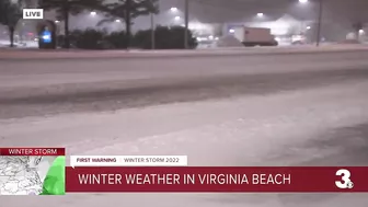 snow piling up in Virginia Beach