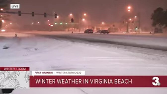 snow piling up in Virginia Beach