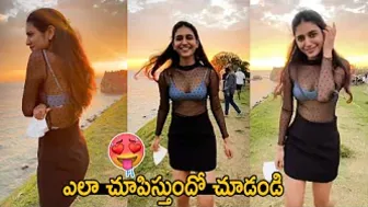 See How Actress Priya Prakash Varrier Enjoying at Beach with her Short Dress | Friday Culture